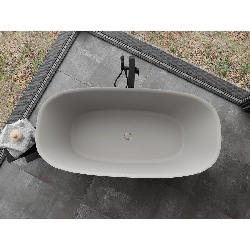 Fritstående badekar i konglomerat Mexen Como 150 x 82 cm mat beton