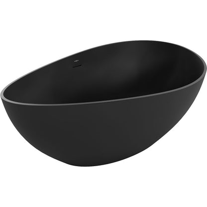 Fritstående badekar i konglomerat Mexen Parma 160 x 95 cm mat sort 1 stk.