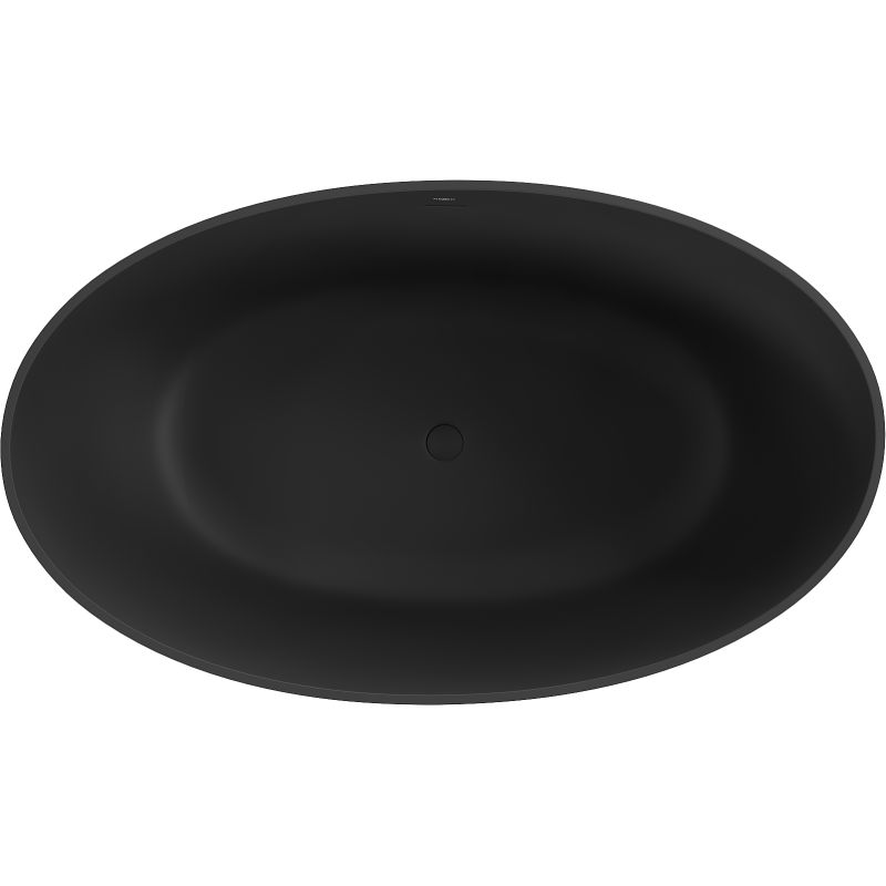 Fritstående badekar i konglomerat Mexen Parma 160 x 95 cm mat sort 1 stk.