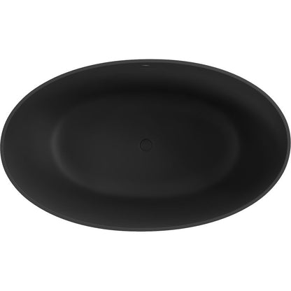 Fritstående badekar i konglomerat Mexen Parma 160 x 95 cm mat sort 1 stk.