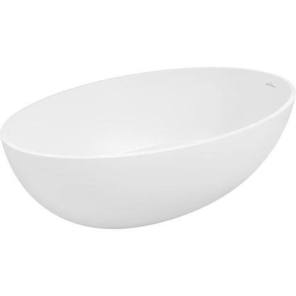 Fritstående badekar i konglomerat Mexen Prato 170 x 100 cm hvid mat 1 stk.