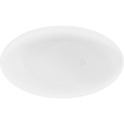 Fritstående badekar i konglomerat Mexen Prato 170 x 100 cm hvid mat 1 stk.