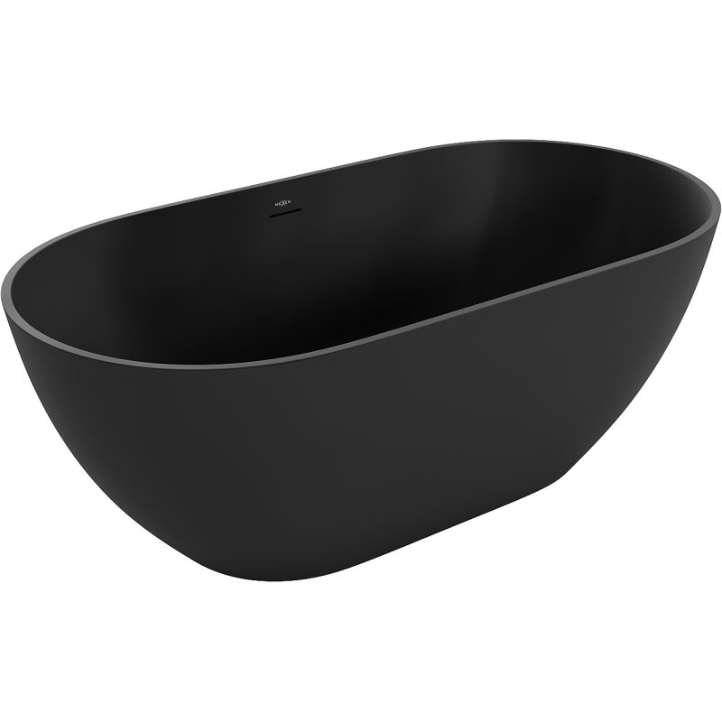 Fritstående badekar i komposit Mexen Rimini 150 x 75 cm mat sort 1 stk.