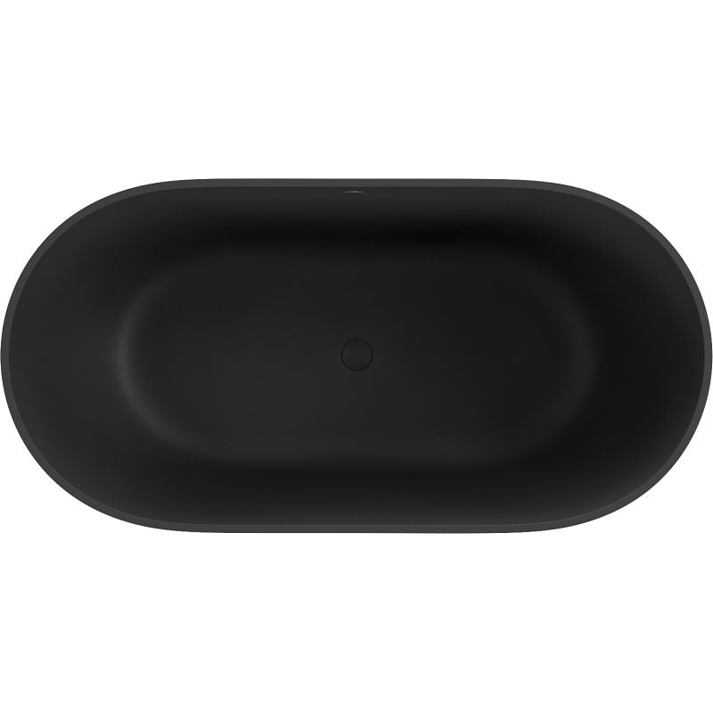 Fritstående badekar i komposit Mexen Rimini 150 x 75 cm mat sort 1 stk.