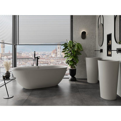 Fritstående badekar i konglomerat Mexen Siena 170 x 80 cm beton mat 1 stk.
