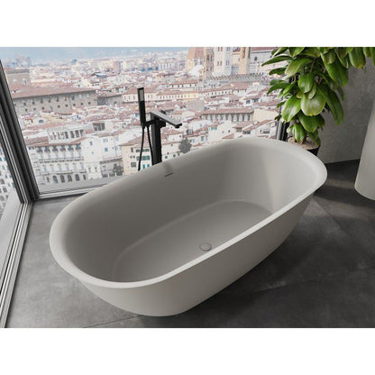 Fritstående badekar i konglomerat Mexen Siena 170 x 80 cm beton mat 1 stk.