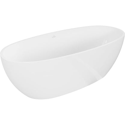 Fritstående badekar i konglomerat Mexen Torino 155 x 78 cm hvid blank 1 stk.