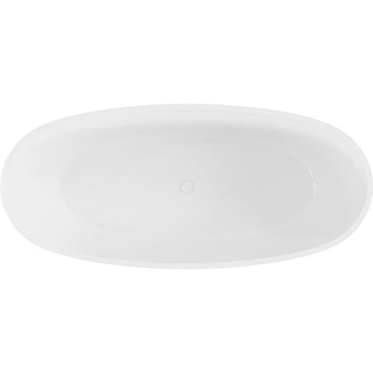 Fritstående badekar i konglomerat Mexen Torino 155 x 78 cm hvid blank 1 stk.