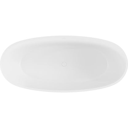 Fritstående badekar i konglomerat Mexen Torino 175 x 78 cm hvid mat 1 stk.