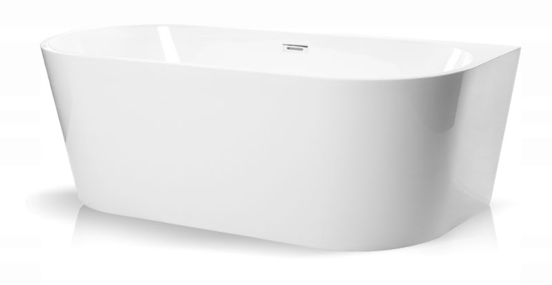 Fritstående badekar Doris 170x80 cm Bred Kant med Sølvtilbehør