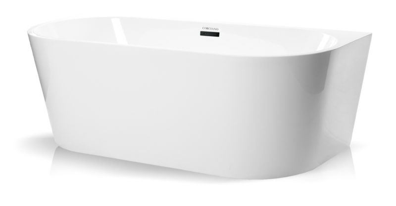 Fritstående badekar Corciano Pari 150x75 cm med sorte detaljer, 1 stk.