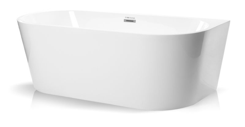 Fritstående badekar Corciano Pari 150 x 75 cm med sølvdetaljer, 1 stk.