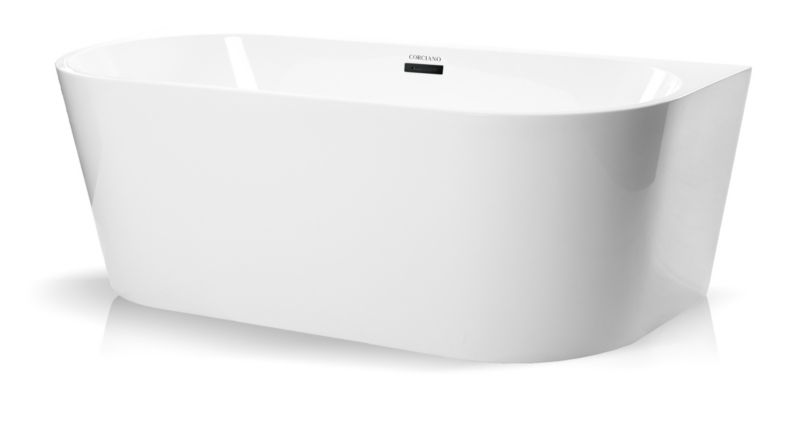 Fritstående badekar Corciano Pari 170x80 cm med sorte detaljer, 1 stk.