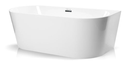 Fritstående badekar Corciano Pari 170 x 80 cm med tilbehør i børstet stål, 1 stk.