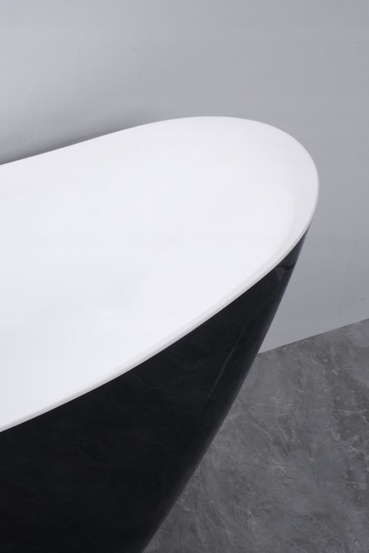 Fritstående badekar Corciano Tenerife 170 x 77 cm Sort Højglans