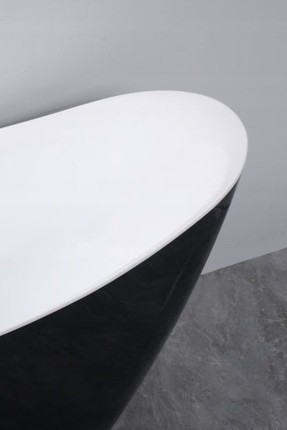Fritstående badekar Corciano Tenerife 170 x 77 cm Sort Højglans
