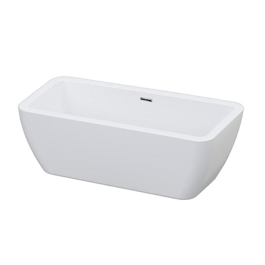 Fritstående badekar GoodHome Merkys 170 x 75 cm med 2 ryglæn i hvid