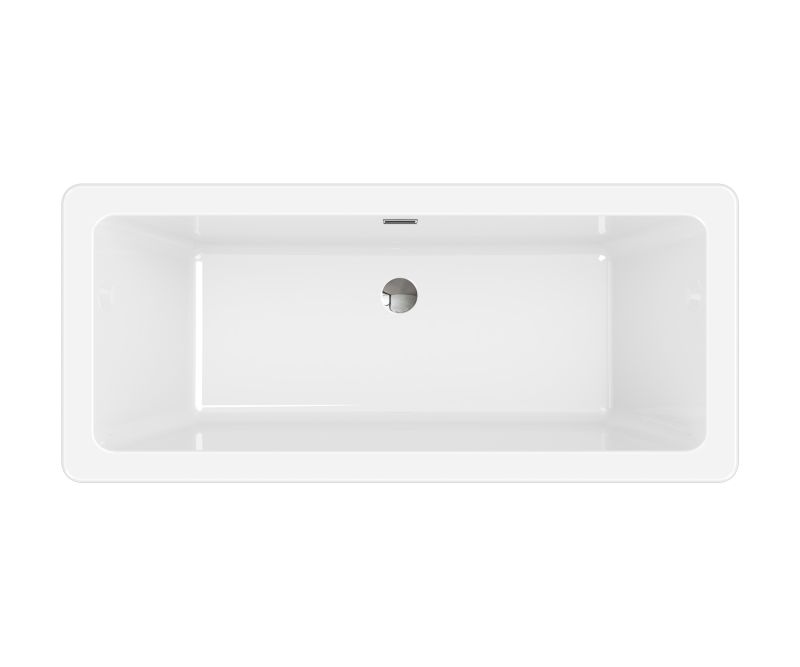 Fritstående badekar GoodHome Merkys 170 x 75 cm med 2 ryglæn i hvid