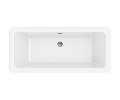 Fritstående badekar GoodHome Merkys 170 x 75 cm med 2 ryglæn i hvid