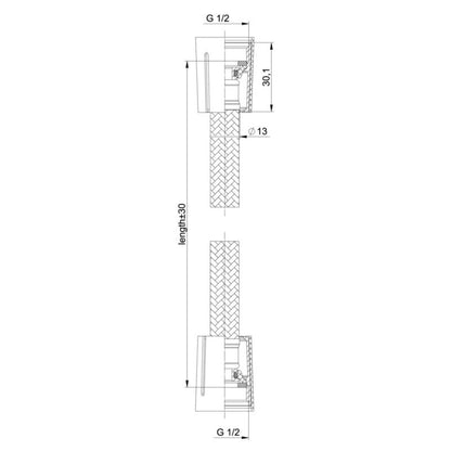 Bruseslange Levanna 1,8 m Sort Mat PVC