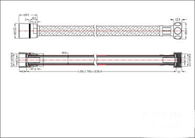 Bruseslange PVC 1,75 m Hvid Mat