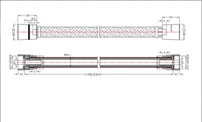 Bruseslange PVC 1,75 m Sort | C10001335
