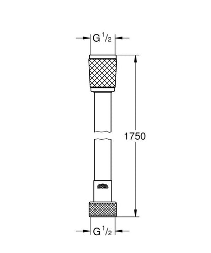 Bruseslange 175 cm Grå Mat