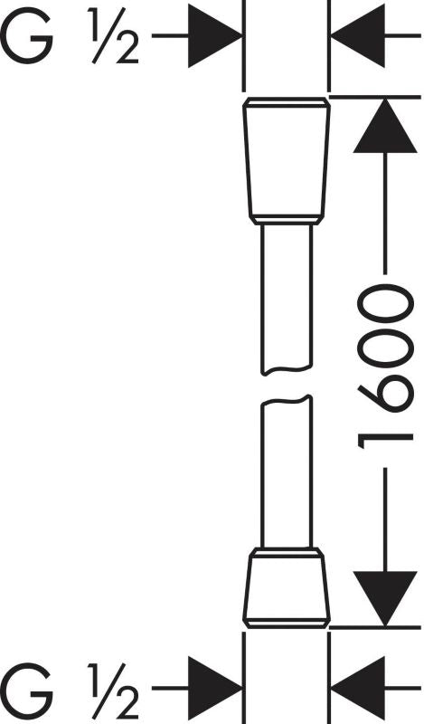 Hansgrohe Isiflex bruserslange 1,6 m mat sort
