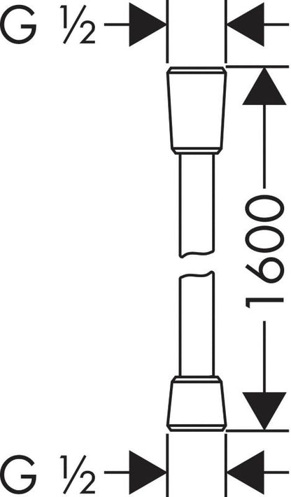Hansgrohe Isiflex bruserslange 1,6 m mat sort