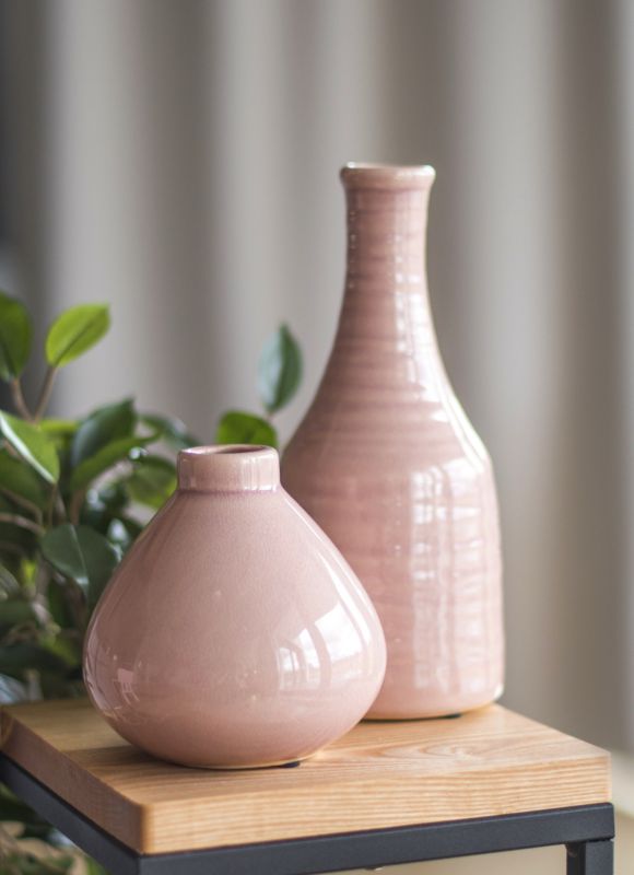 Keramisk vase Direct Home and Garden bauble lyserød 12 cm