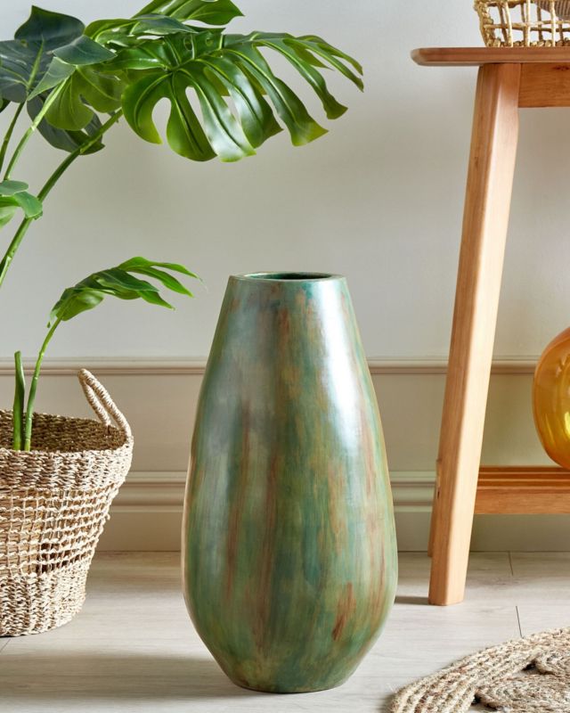 Dekorativ vase Amfisa keramik grøn 1 stk.