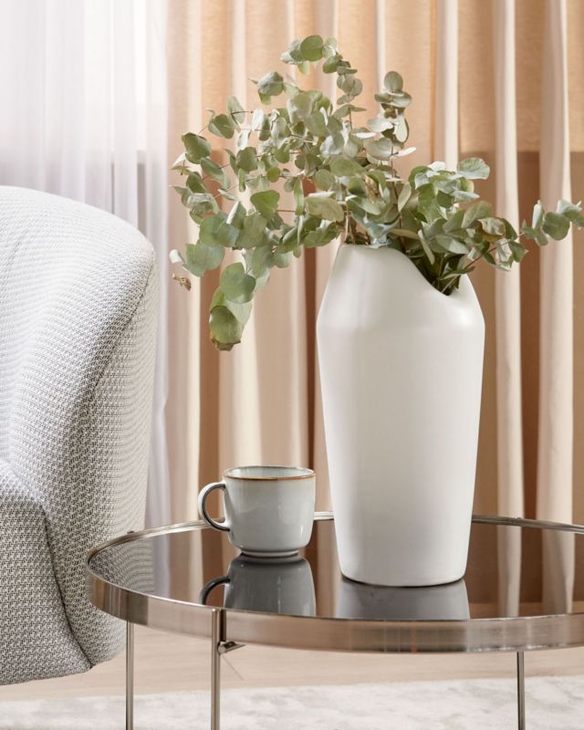 Dekorativ vase Apamea keramik hvid 1 stk.