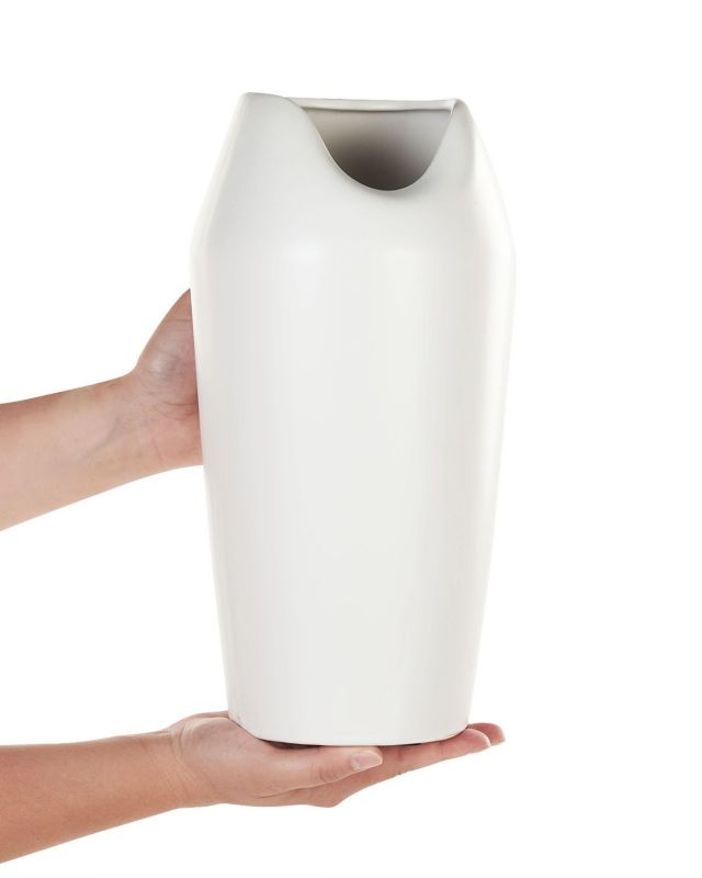 Dekorativ vase Apamea keramik hvid 1 stk.