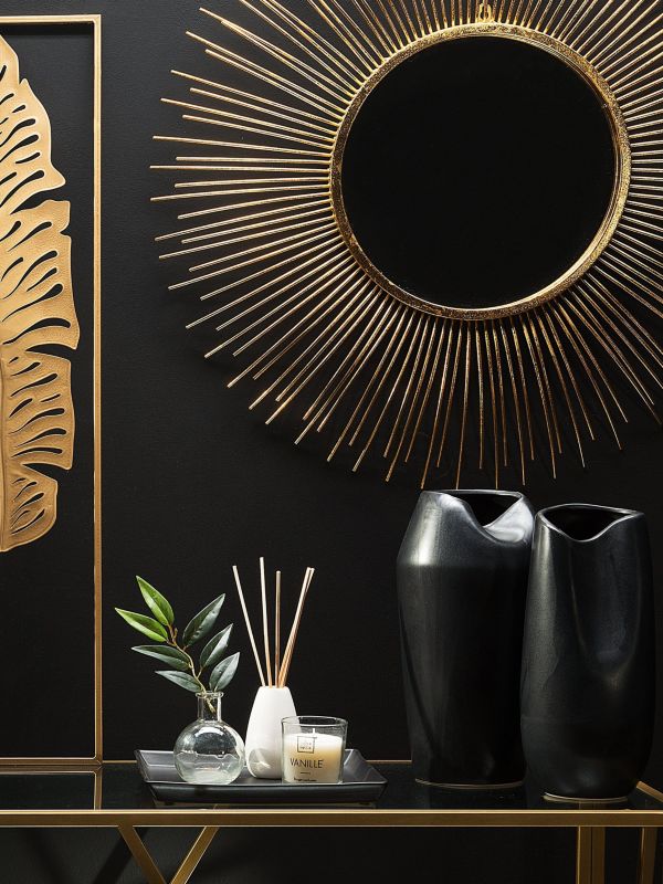 Dekorativ vase Apamea i sort keramik, 1 stk.
