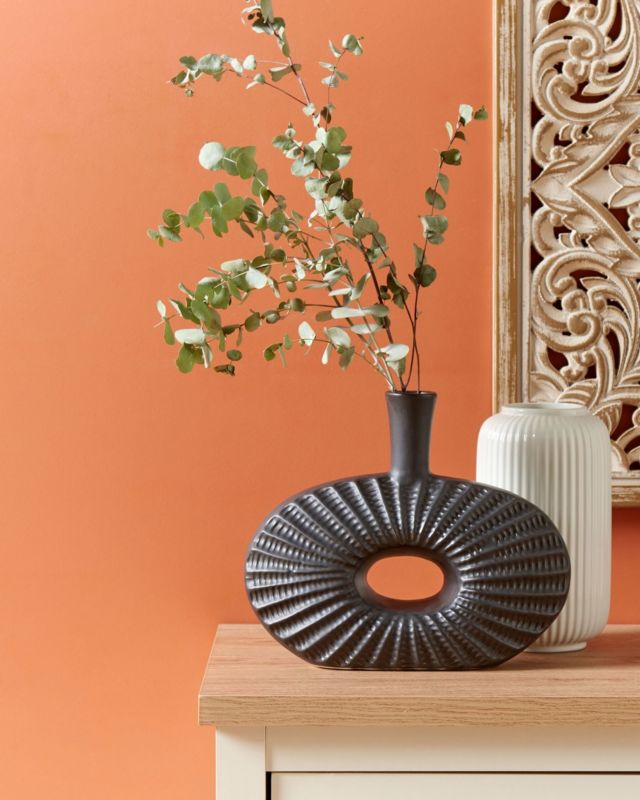 Dekorativ vase Arwad keramik sort 1 stk.