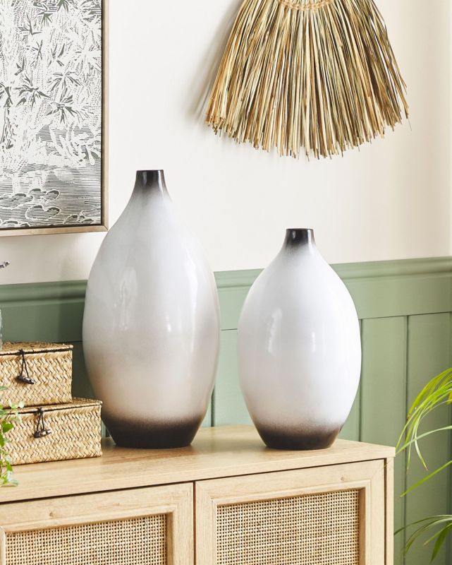 Dekorativ vase Baeza keramik hvid 1 stk.