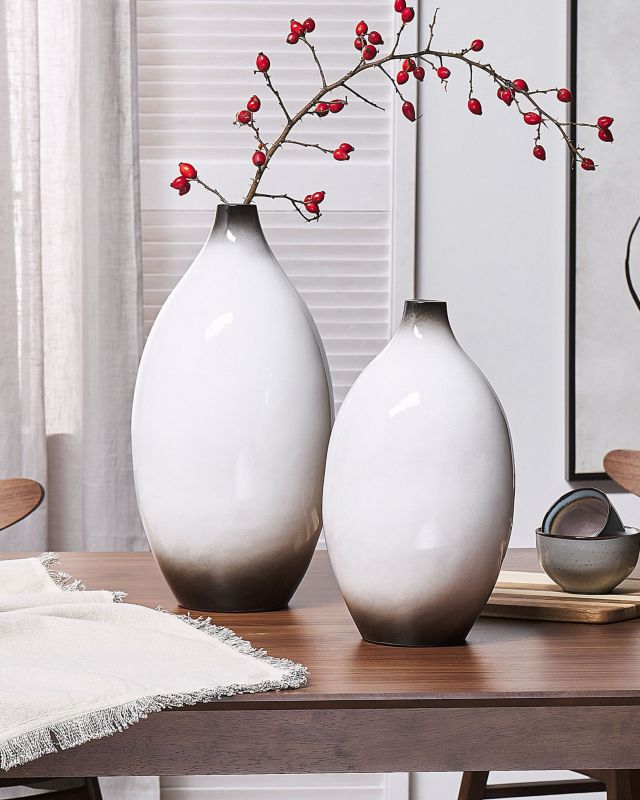 Dekorativ vase Baeza keramik hvid 1 stk.