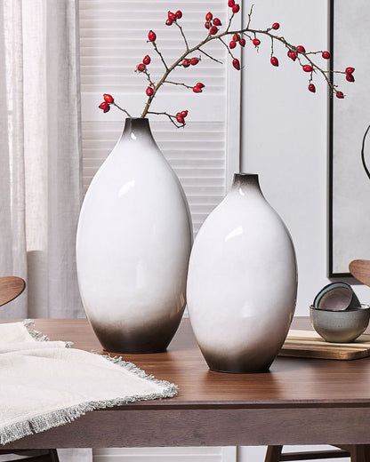 Dekorativ vase Baeza keramik hvid 1 stk.
