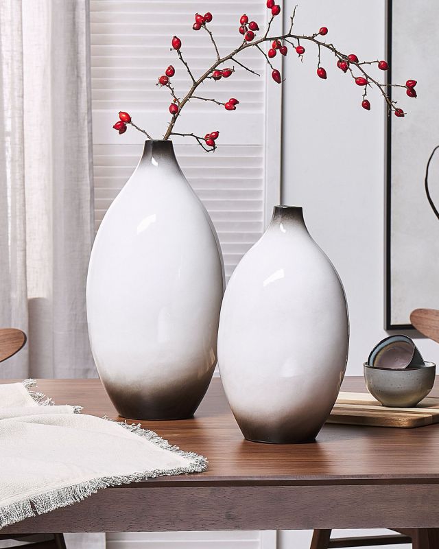 Dekorativ vase Baeza keramik hvid 1 stk.