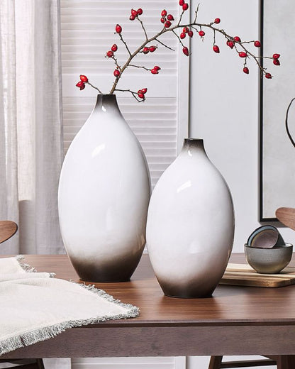 Dekorativ vase Baeza keramik hvid 1 stk.