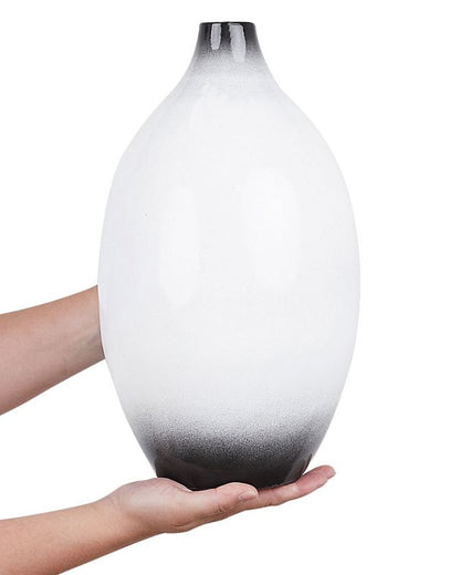 Dekorativ vase Baeza keramik hvid 1 stk.