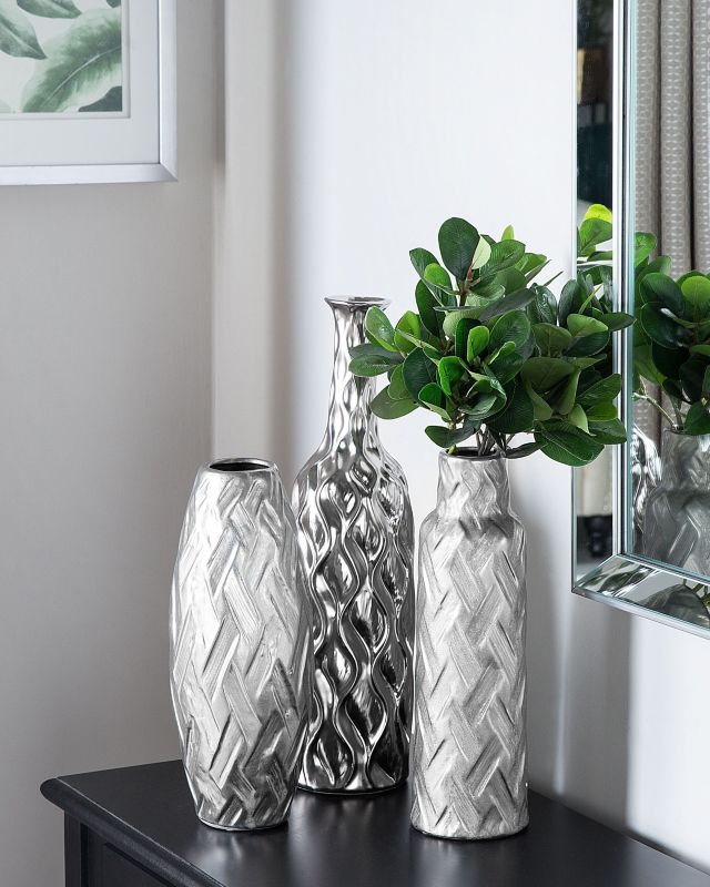 Dekorativ vase Bassania keramik sølv 1 stk.