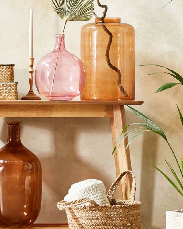 Dekorativ vase Chappathi glas lyserød 1 stk.