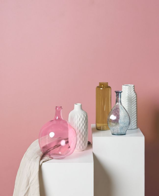 Dekorativ vase Chappathi glas lyserød 1 stk.