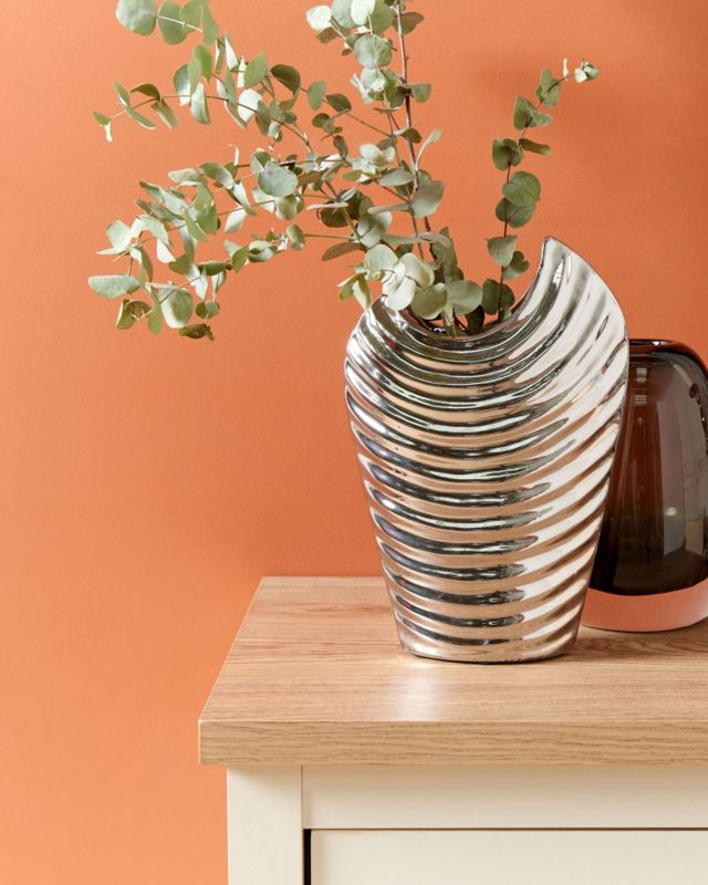 Dekorativ vase Ecetra keramik sølv 1 stk.