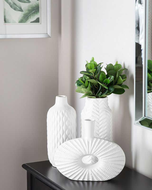 Dekorativ vase Emar keramik hvid 1 stk.