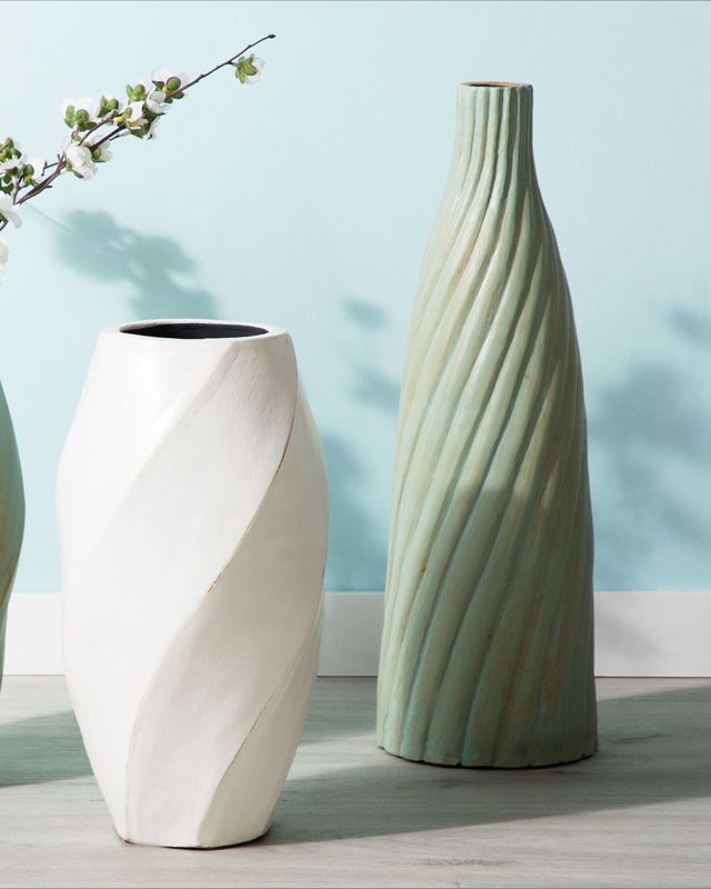 Dekorativ vase Florentia keramik lysegrøn 1 stk.