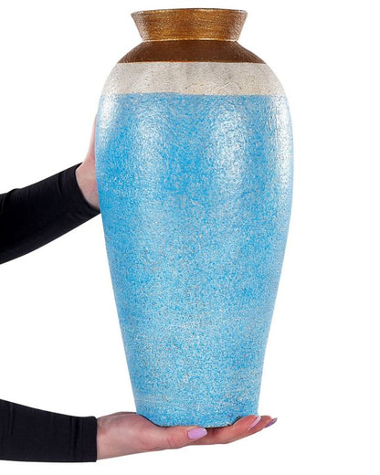 Dekorativ vase Plateje keramik blå 1 stk.