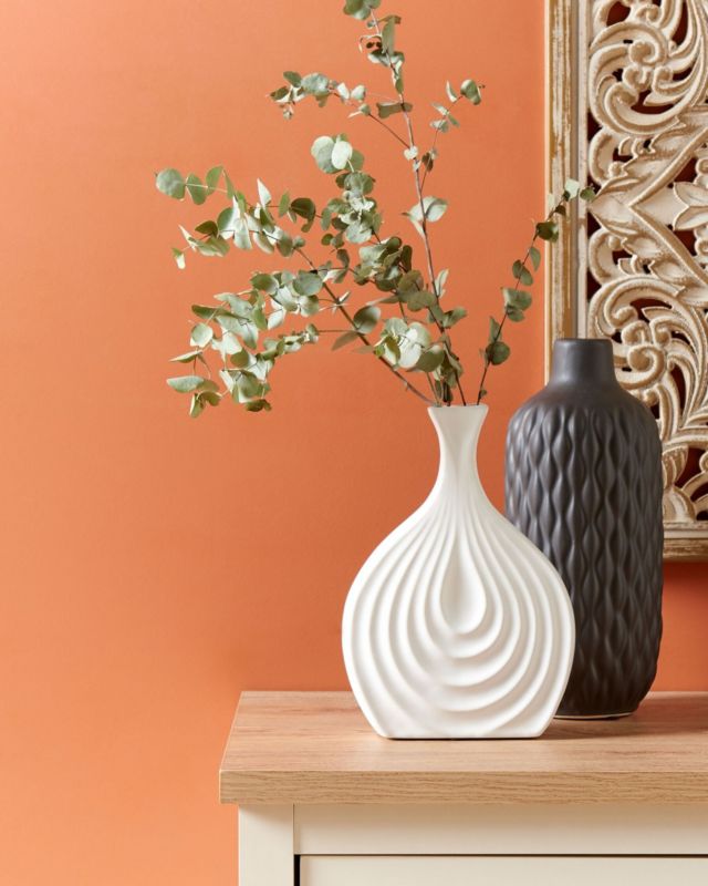 Dekorativ vase Thapsus keramik hvid 1 stk.