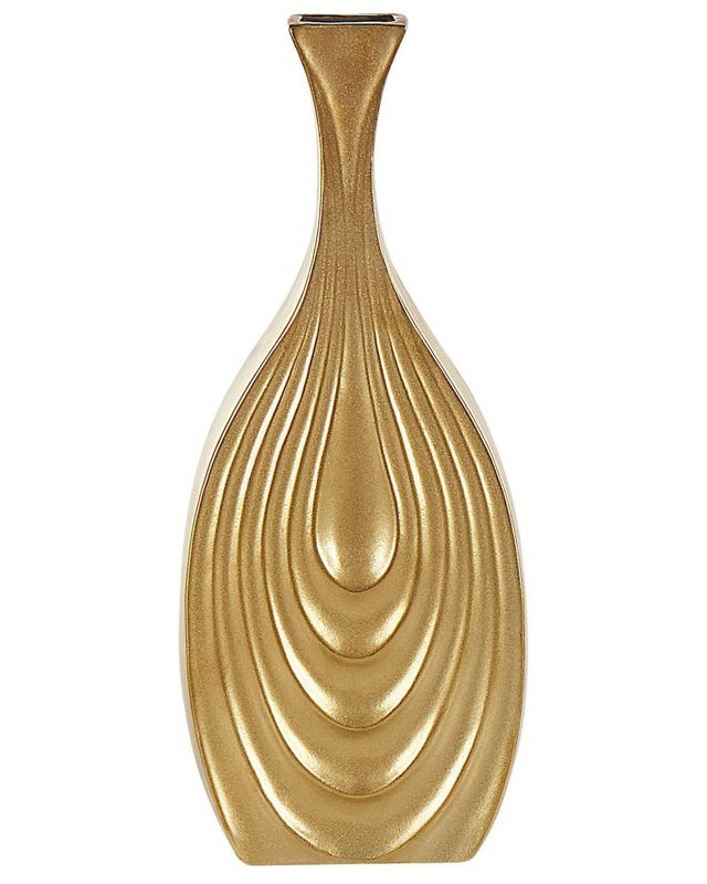 Dekorativ vase Thapsus keramik guld 1 stk.